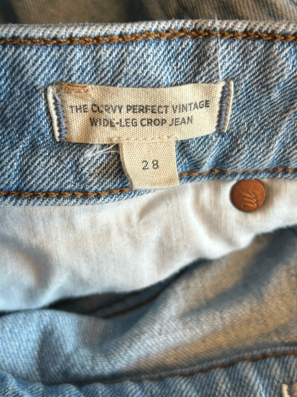 Madewell curvy perfect vintage wide leg crop jeans size 28 light wash high rise - Picture 7 of 13